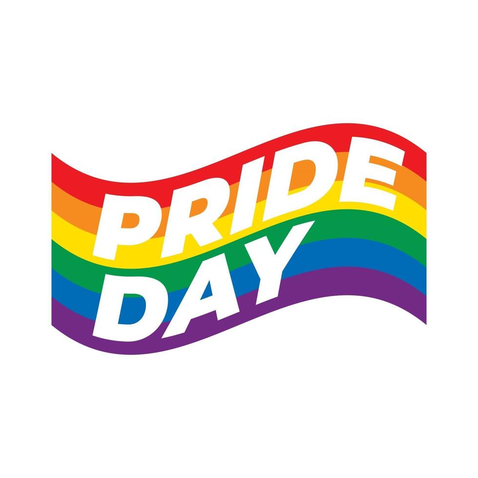 Pride day flag isolated on white background. vector