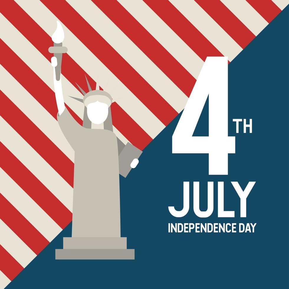 estatua de la libertad usa, 4 de julio día de la independencia. vector