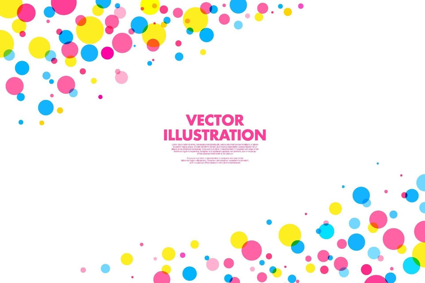Abstract polka dots colorful confetti on a white background. Awesome modern polka dots creative pattern. You can use for cover template, poster, banner web, flyer, print ad. Vector illustration