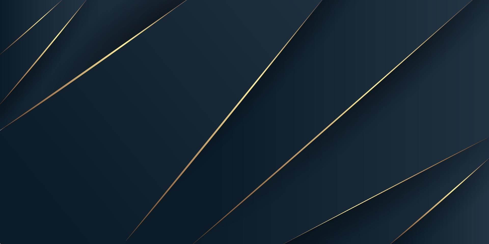 Abstract luxurious dark navy blue  background with golden line. elegant modern background. Vector illustration