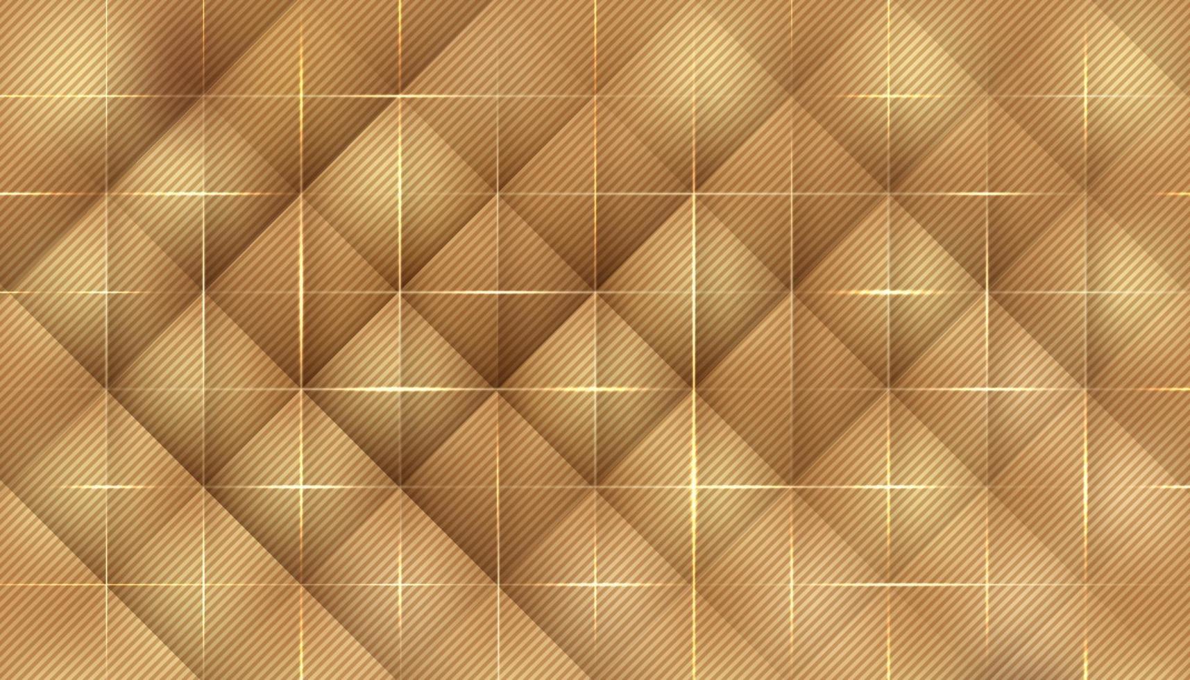 Fondo de mosaico de cuadrícula de oro 3d abstracto, patrón cuadrado geométrico de lujo moderno. premium y elegante. plantillas de diseño creativo. ilustración vectorial. vector