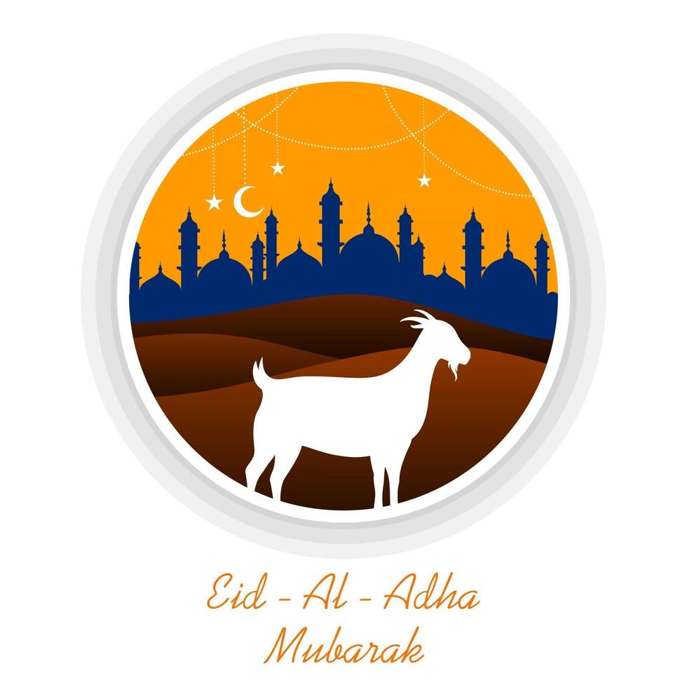 illustration of sheep wishing Eid ul Adha Happy Bakra Id holy festival of Islam Muslim vector