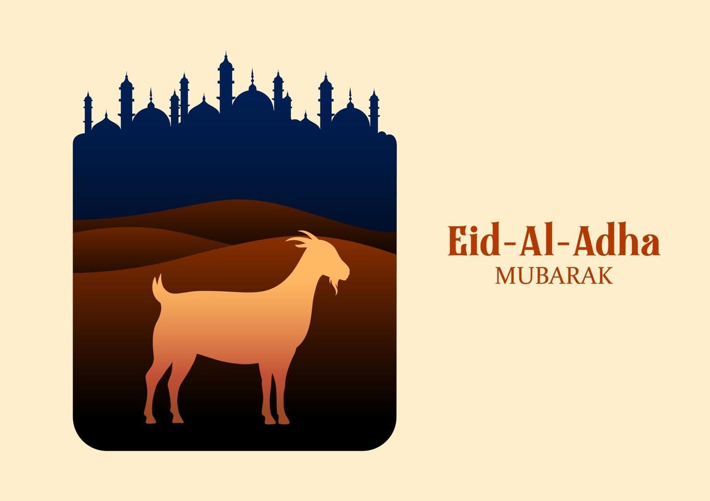 illustration of sheep wishing Eid ul Adha Happy Bakra Id holy festival of Islam Muslim vector