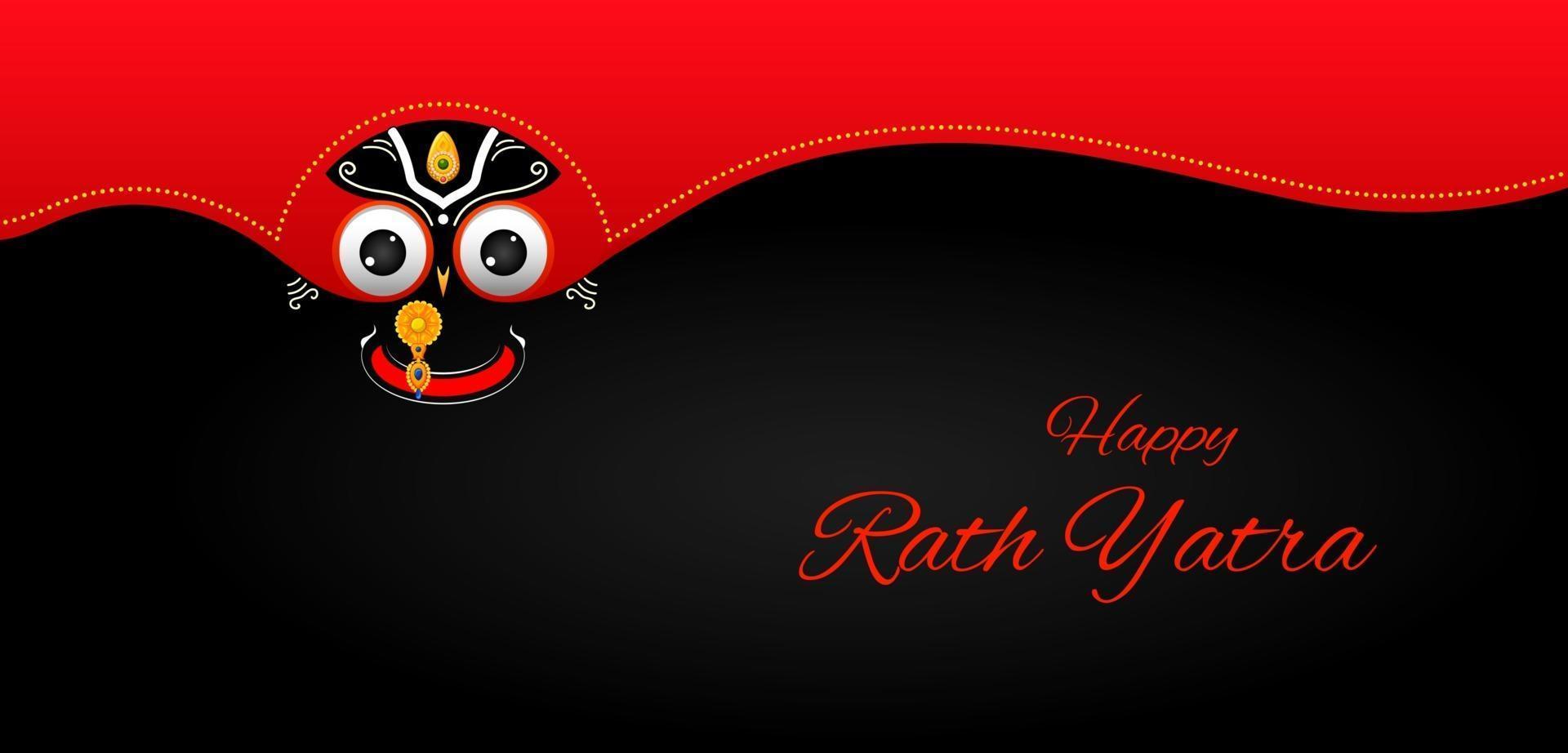 illustration of Lord Jagannath, Balabhadra and Subhadra on annual Rathayatra in Odisha festival background vector