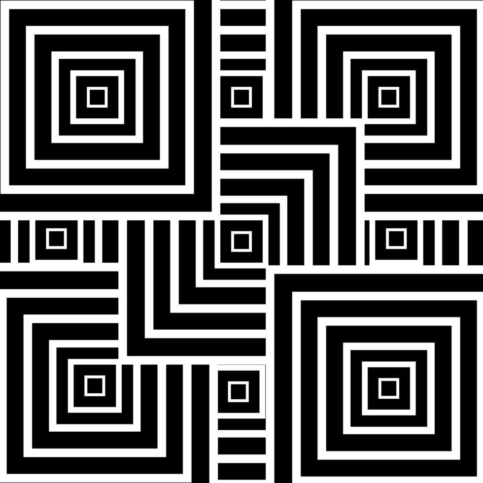 Abstract lines square geometric black and white background and texture. vector