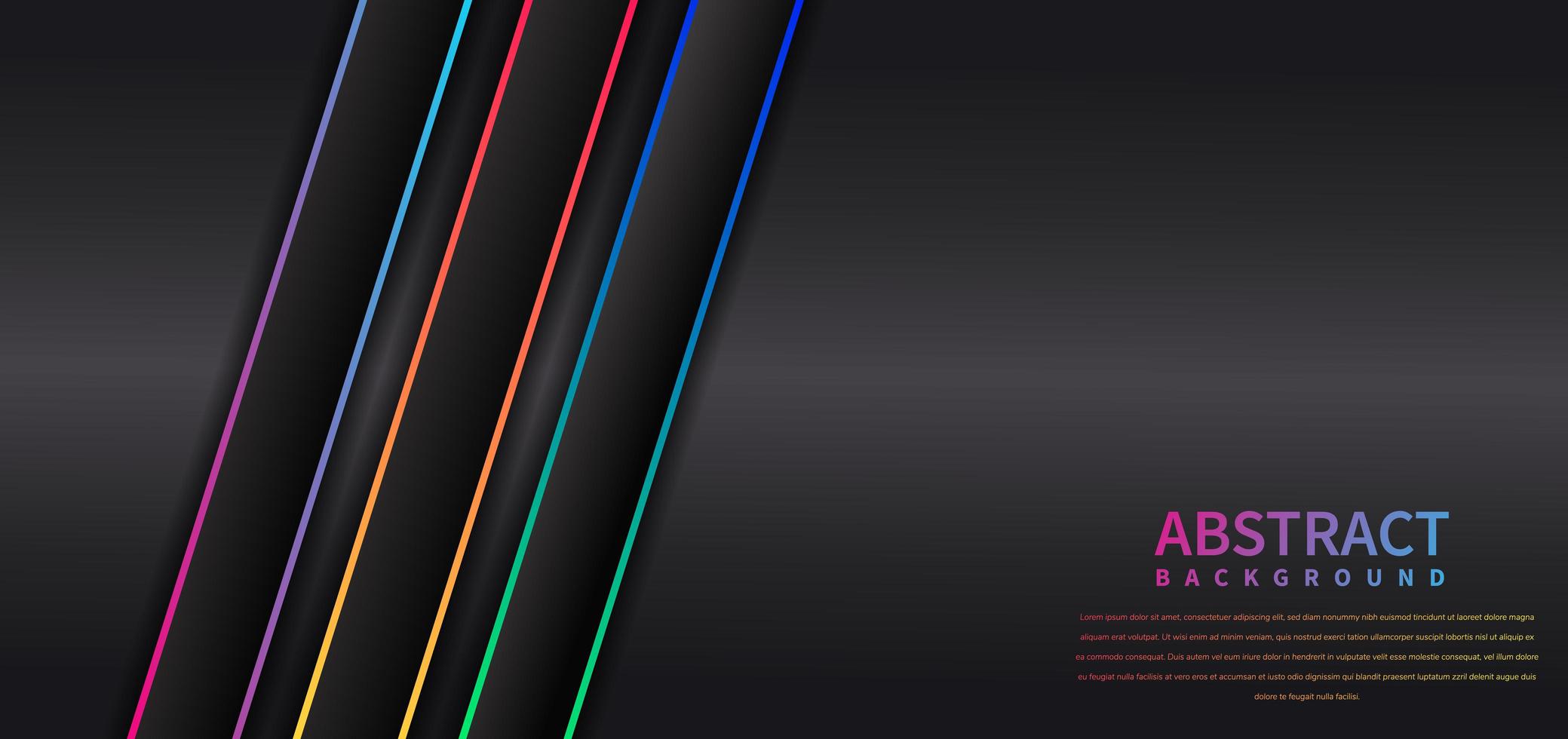 Abstract colorful stripe diagonal on black background with space for your text. Modern style. vector