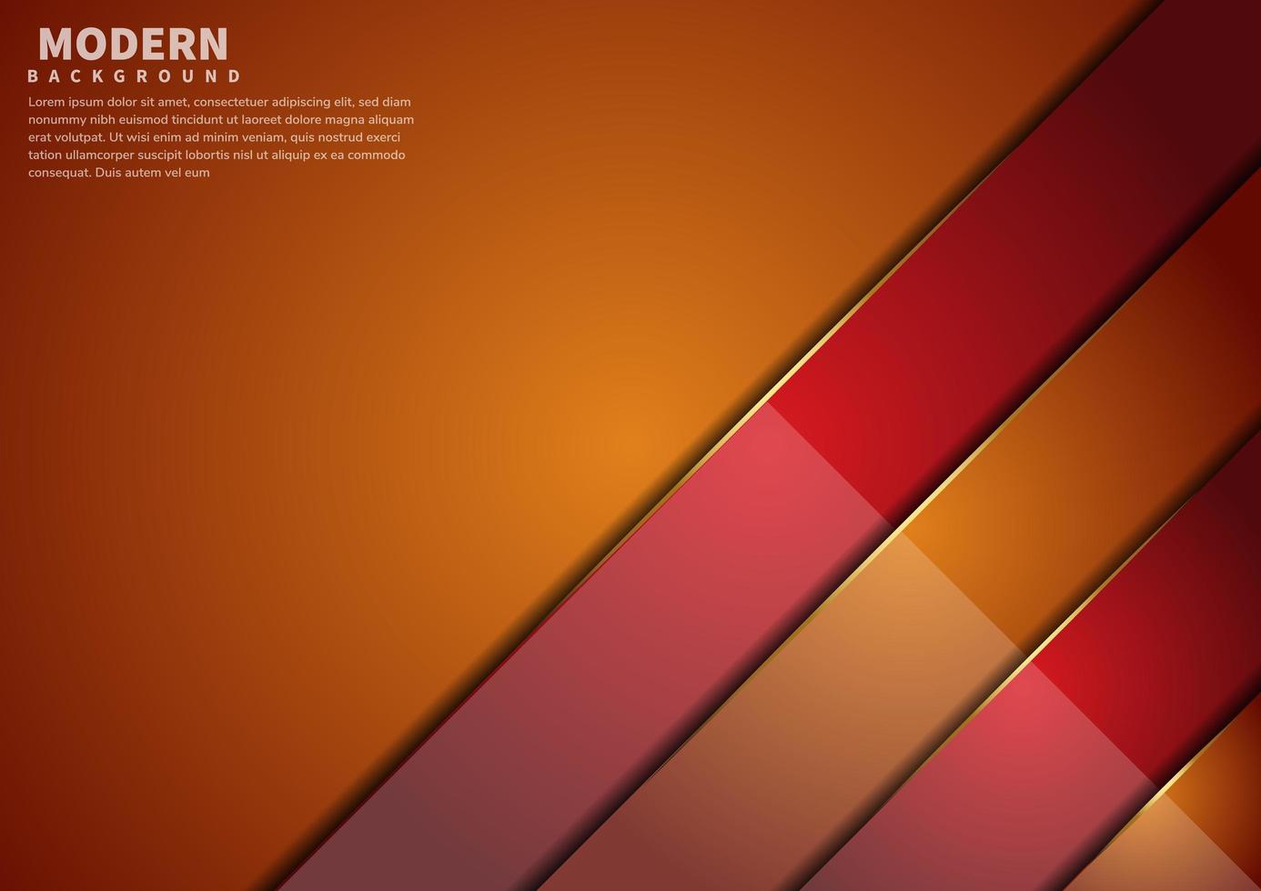 Abstract orange and red overlap layers background with copy space for text. Modern style. vector