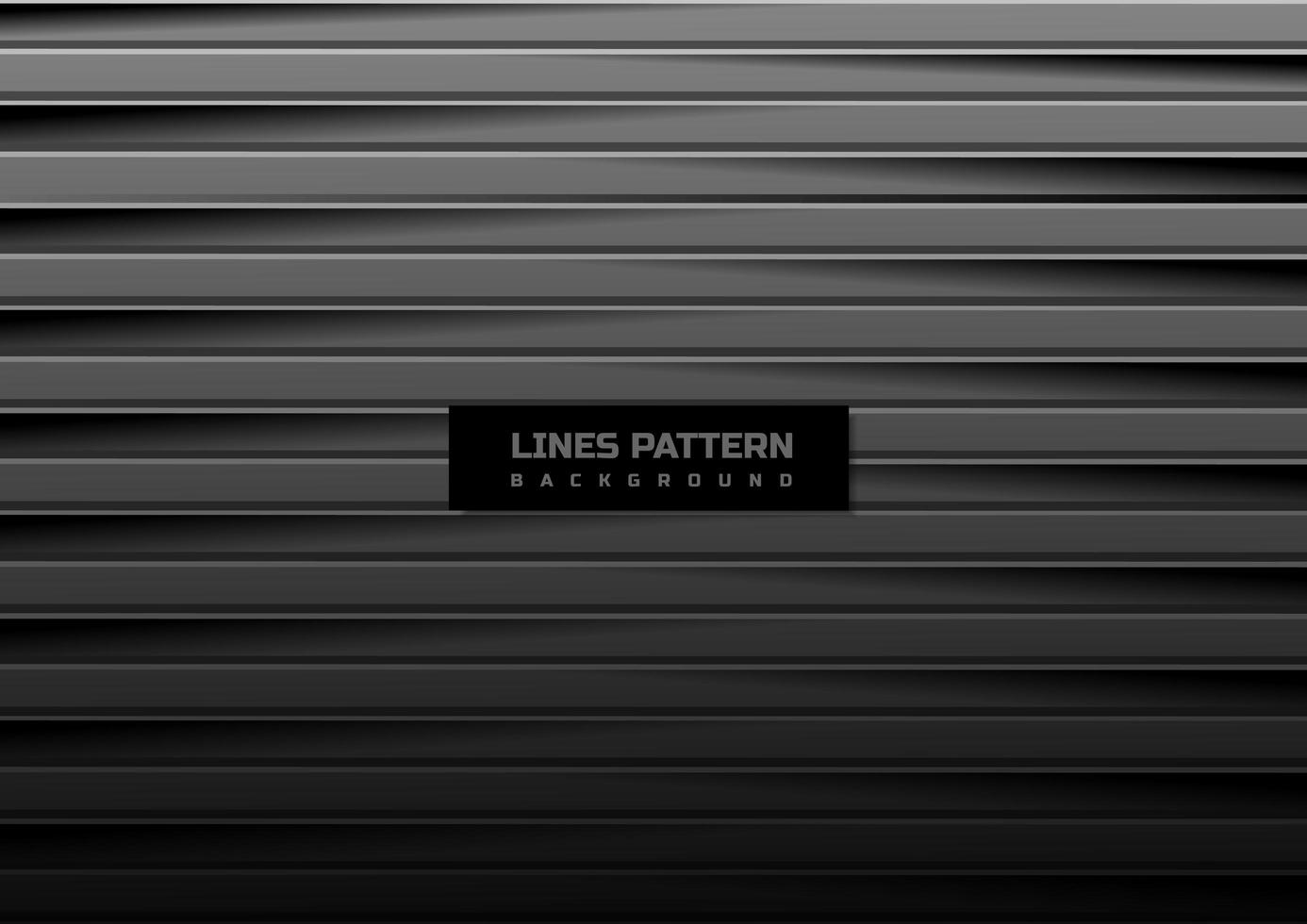 Abstract horizontal black and gray lines with shadow pattern background and texture. vector