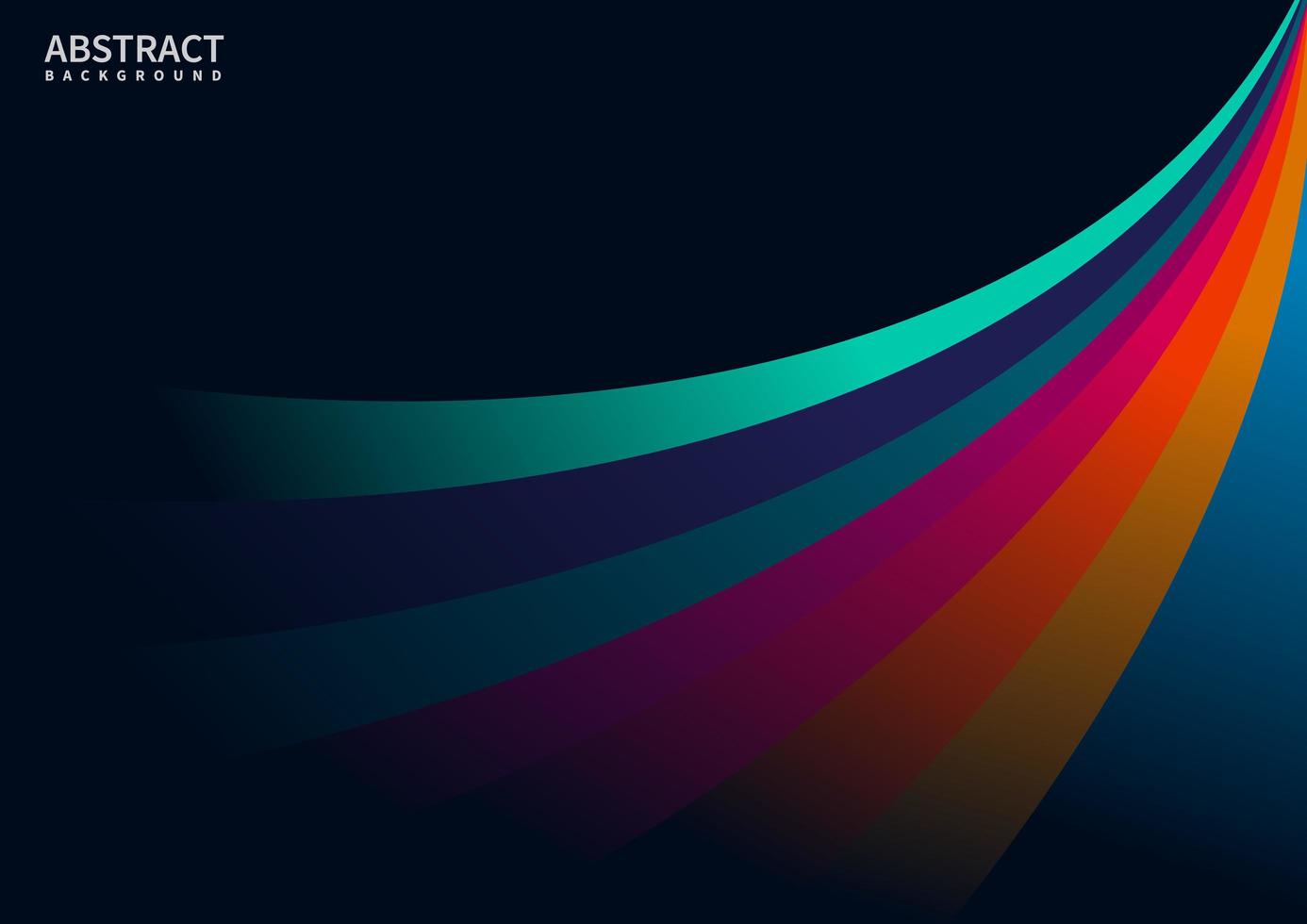 Abstract colorful curves line with on black background space for your text. vector