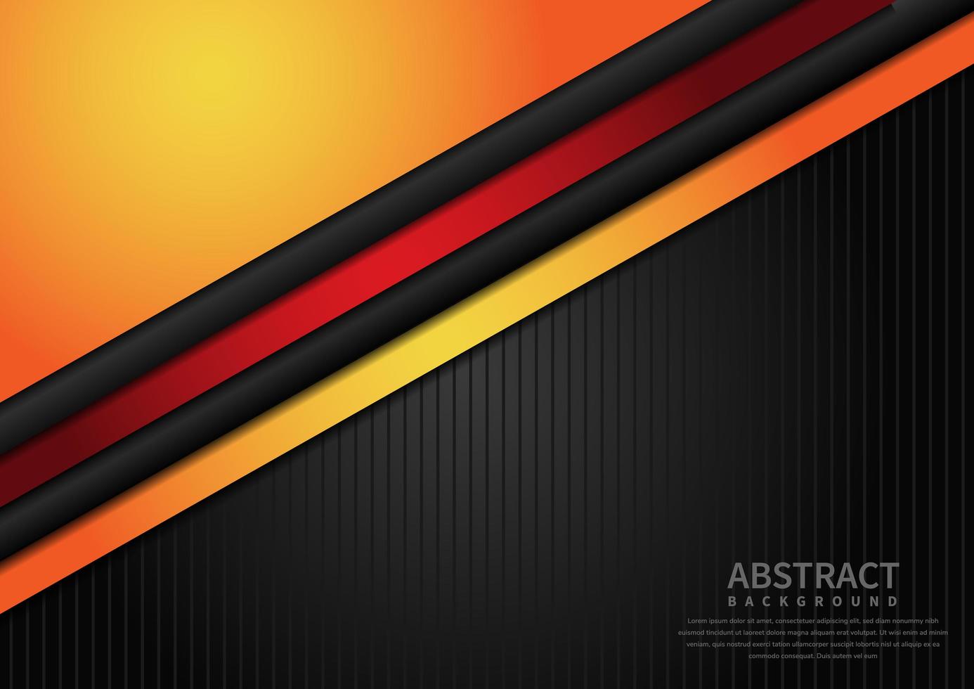 Abstract template orange on black background with copy space for text. vector