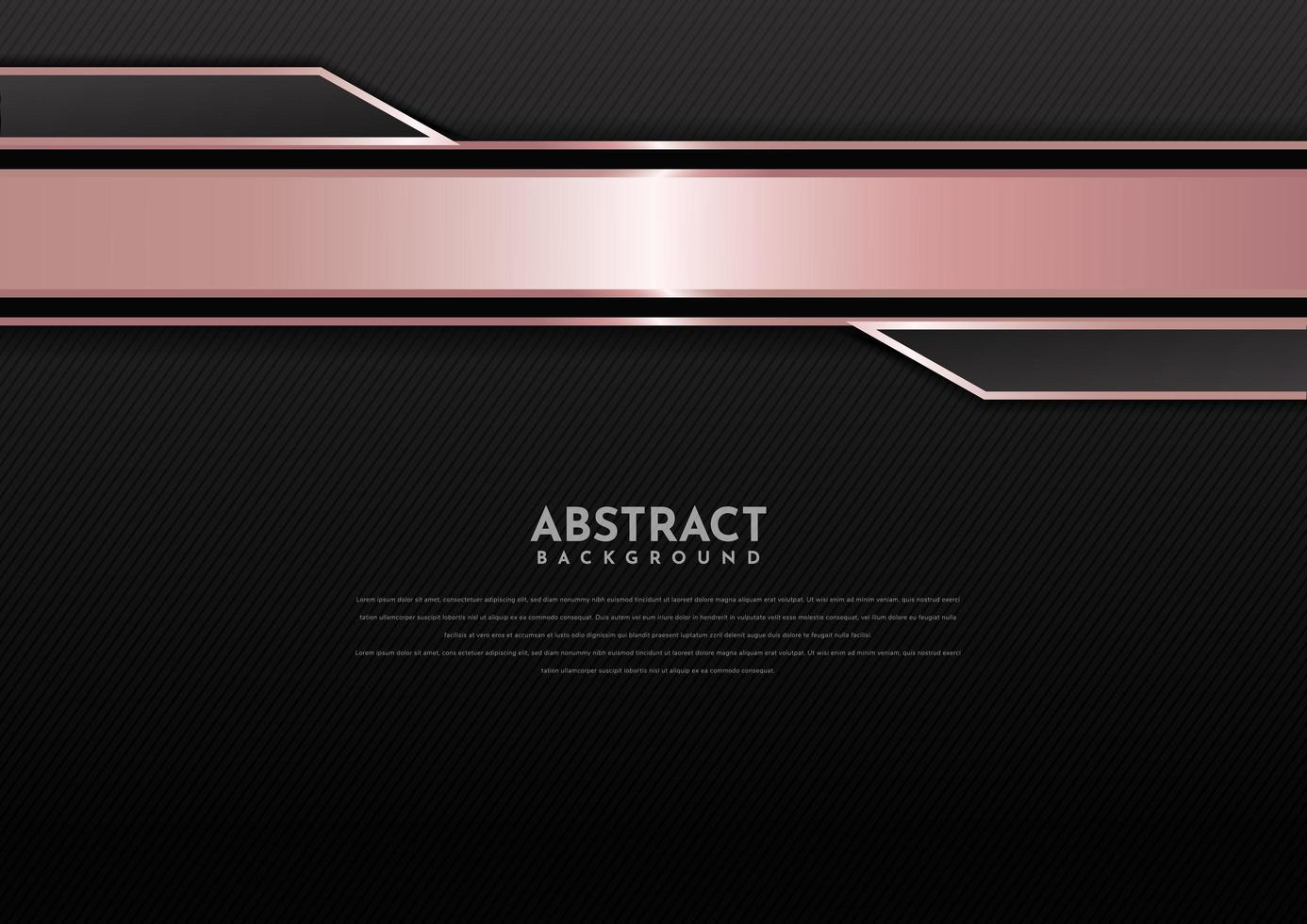 Plantilla abstracta fondo negro de contraste geométrico de oro rosa. que puede utilizar para el diseño de folletos de plantilla. cartel, banner web, flyer, etc. vector