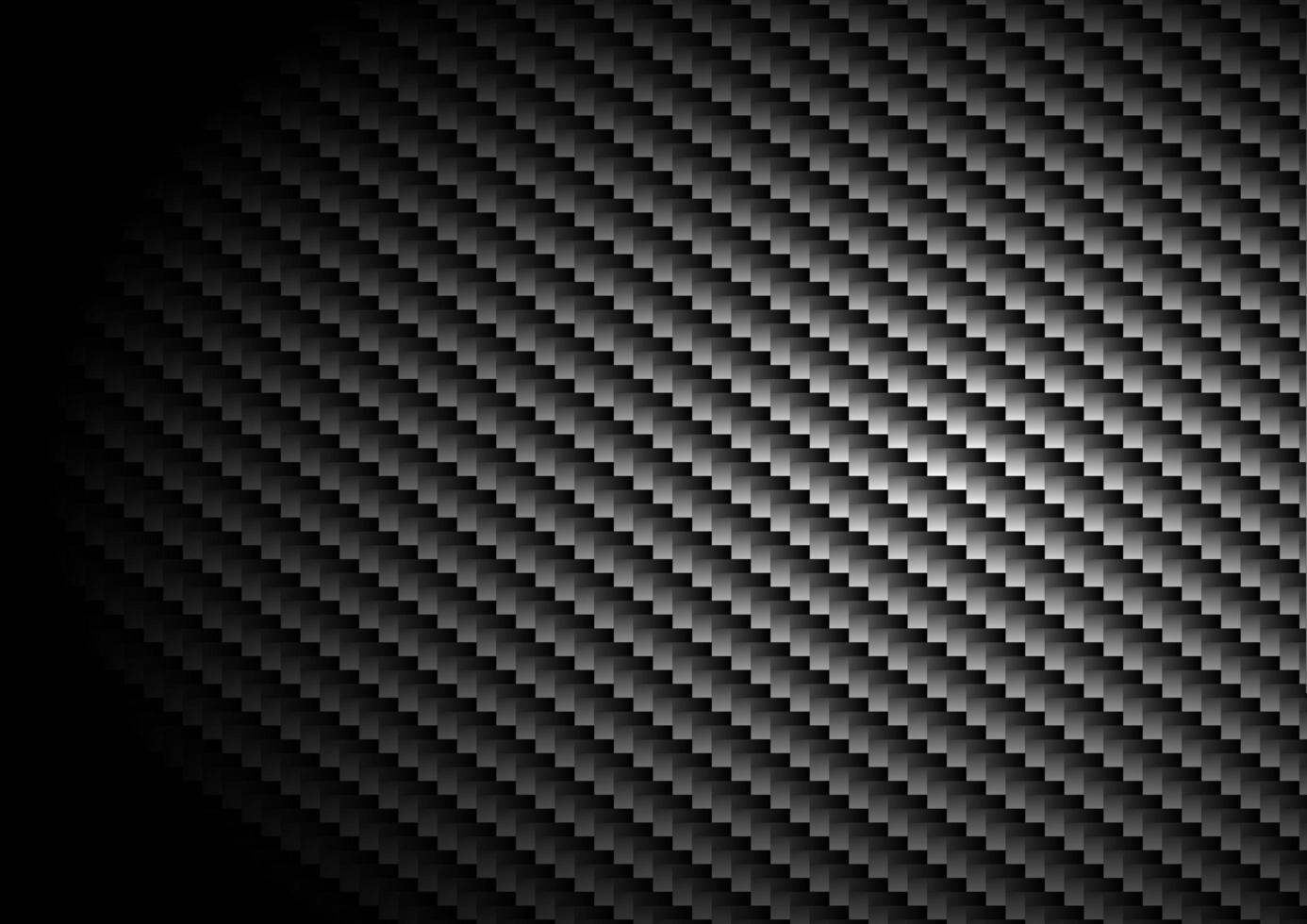 Fondo de fibra de carbono negro y textura con iluminación. vector