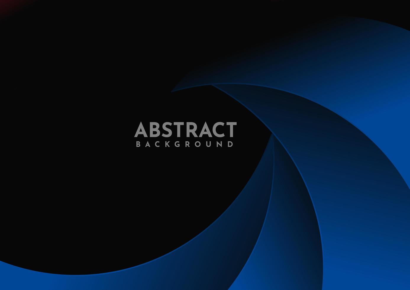 Abstract curve blue overlap on black background. vector