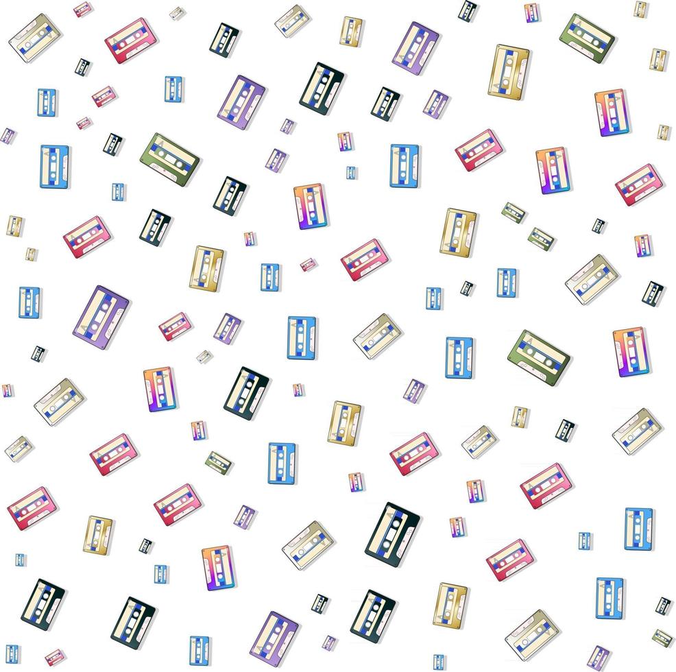 Cassette pattern background for Music brochure cover design. vector banner poster template