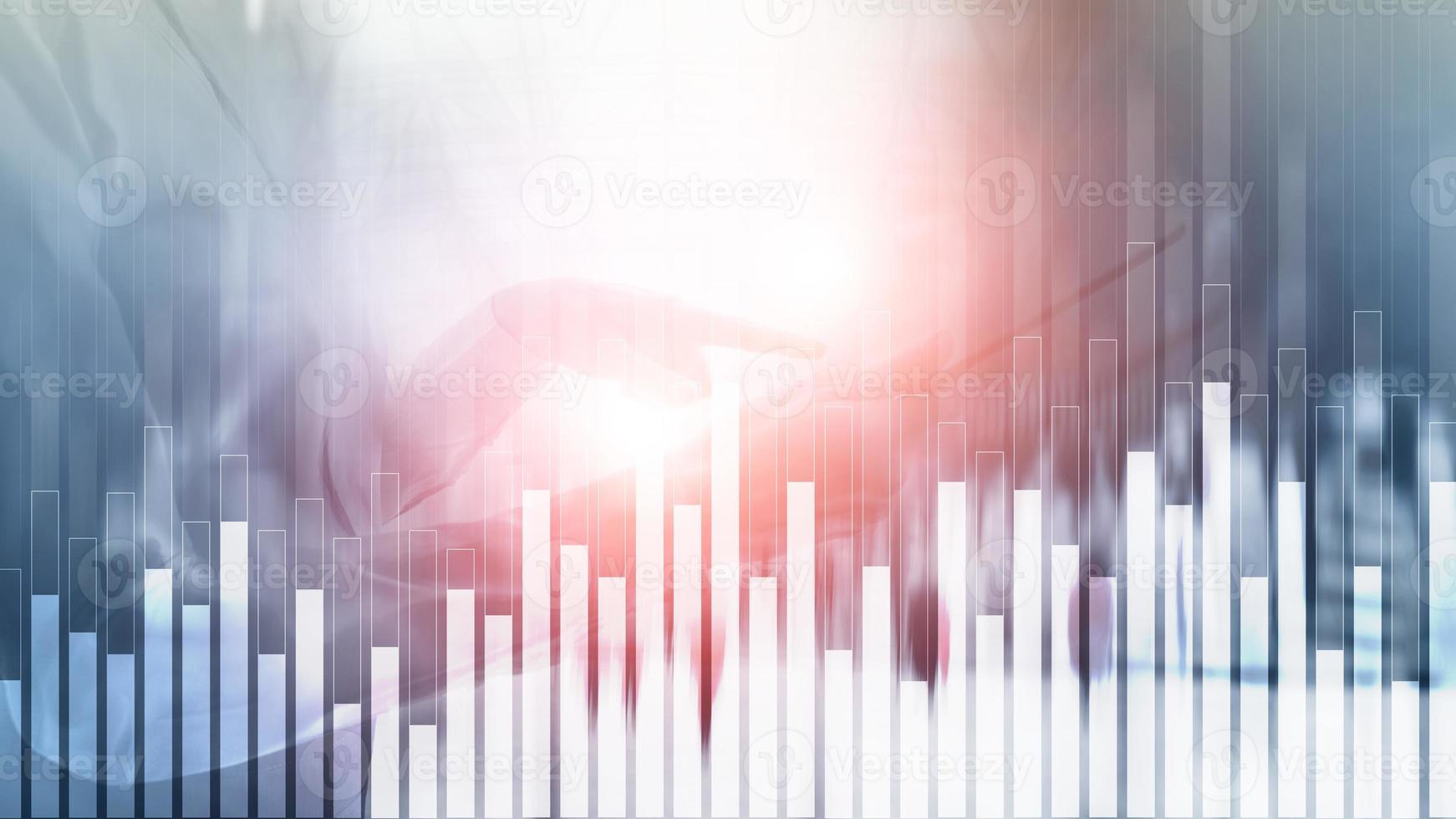 Business and finance graph on blurred background. Trading, investment and economics concept. photo