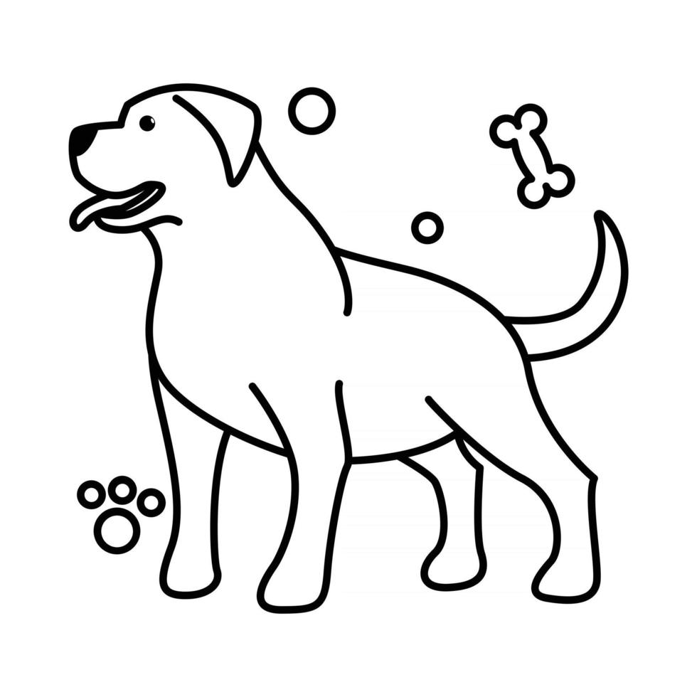 icono de ilustración de vector de dibujos animados lindo de un perro  grande. es estilo de contorno. 2909930 Vector en Vecteezy