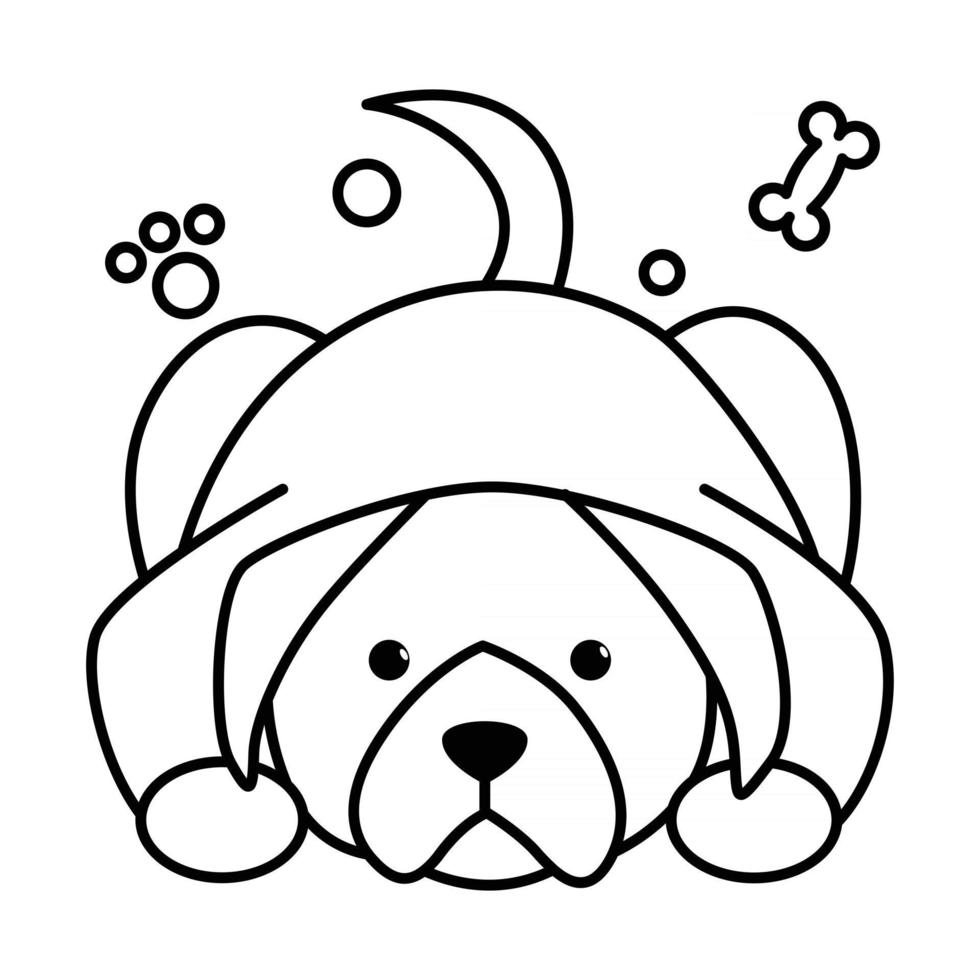 Cute Cartoon Vector Illustration icon of a big dog. It is outline style.