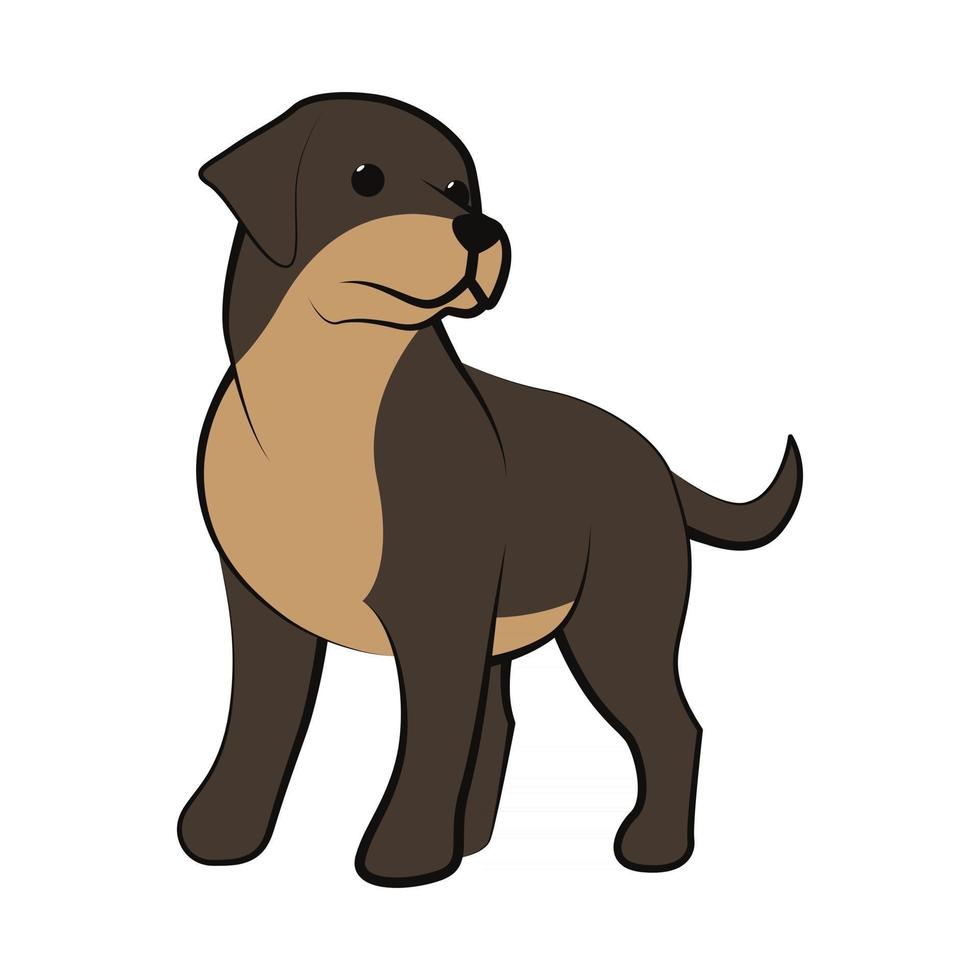 Cute Cartoon Vector Illustration icon of a big dog. It is flat style.