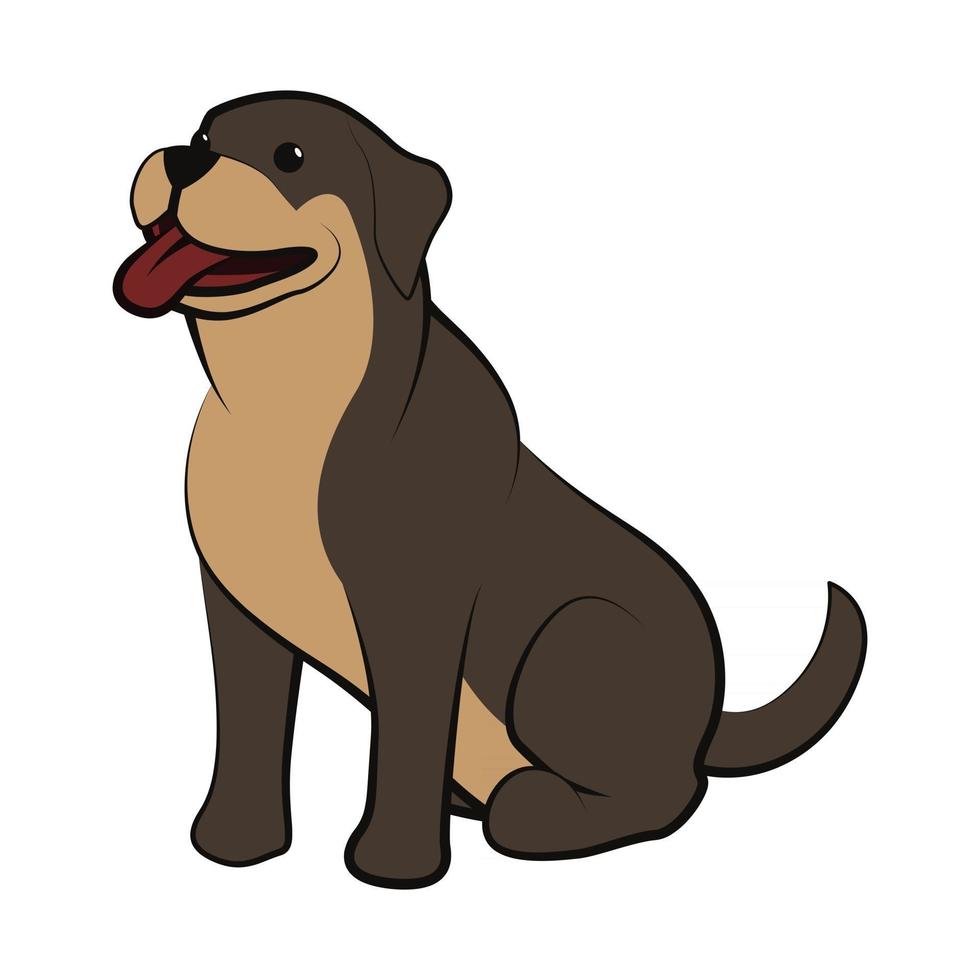 Cute Cartoon Vector Illustration icon of a big dog. It is flat style.