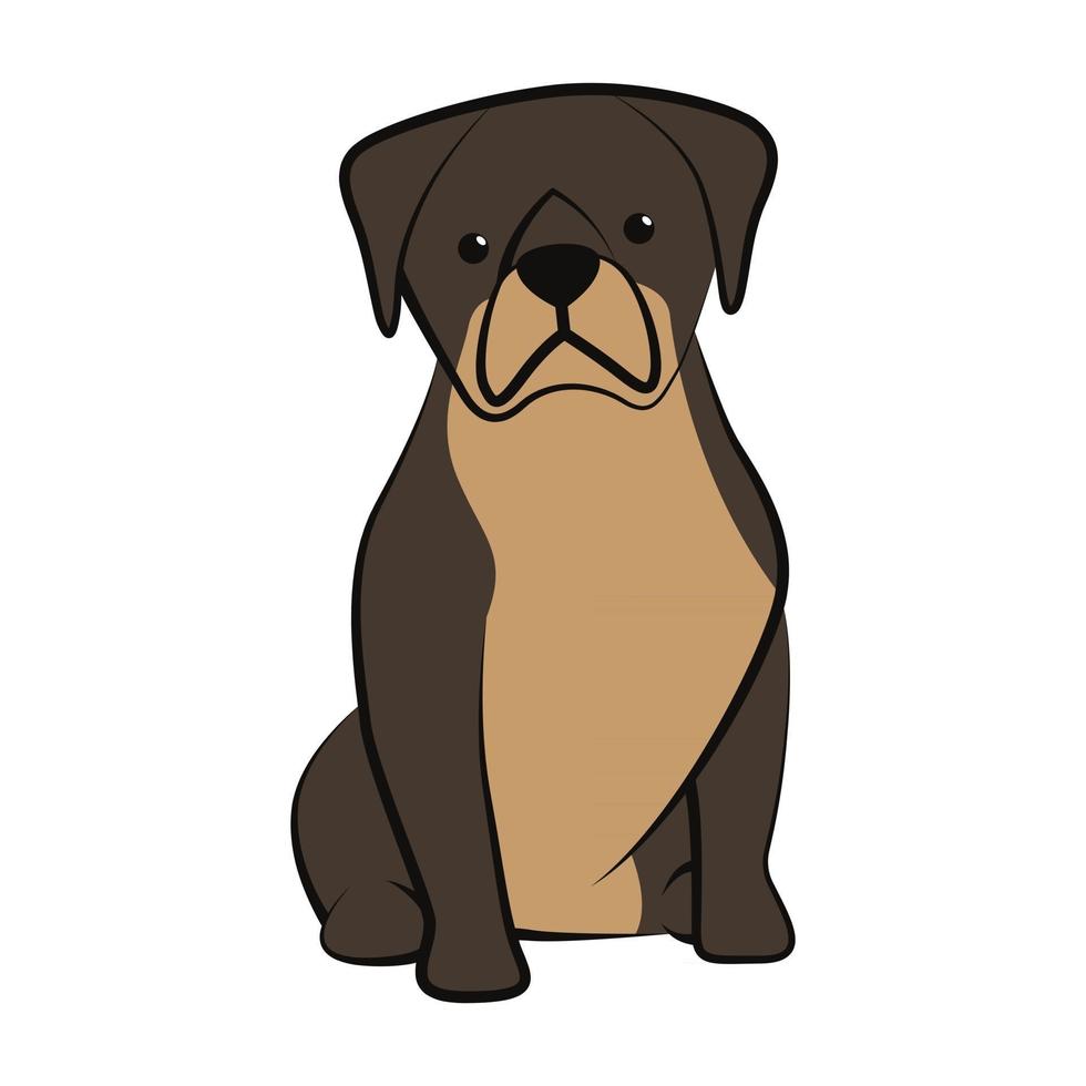 Cute Cartoon Vector Illustration icon of a big dog. It is flat style.