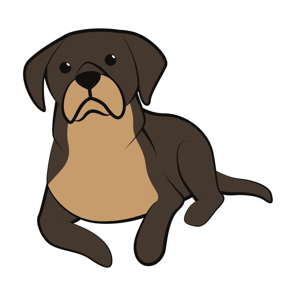 Cute Cartoon Vector Illustration icon of a big dog. It is flat style.