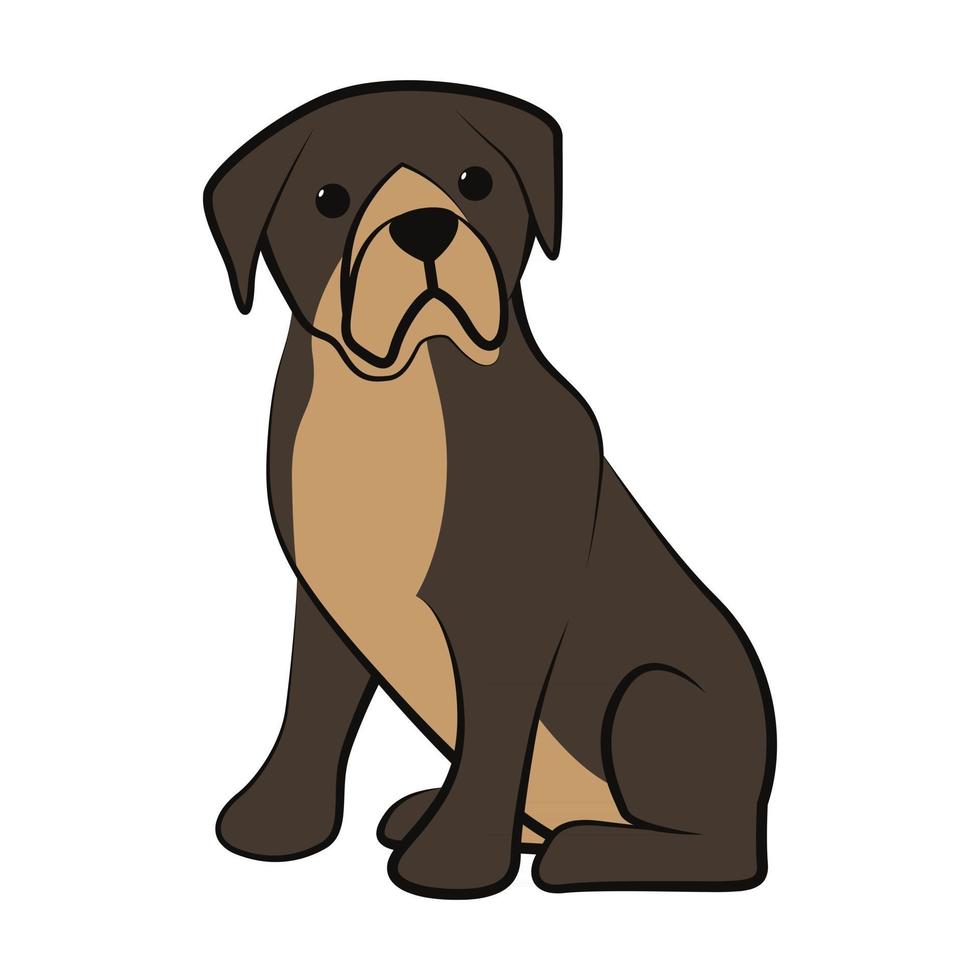 icono de ilustración de vector de dibujos animados lindo de un perro grande. es de estilo plano.