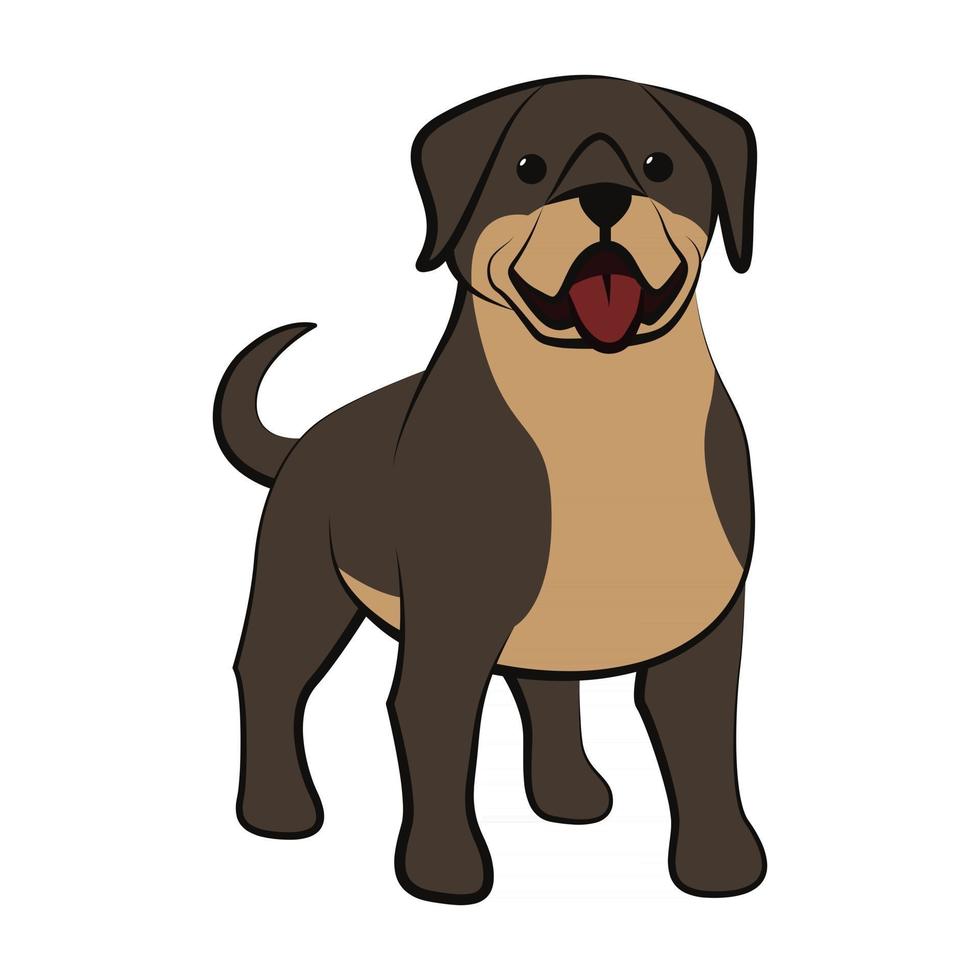 icono de ilustración de vector de dibujos animados lindo de un perro grande. es de estilo plano.