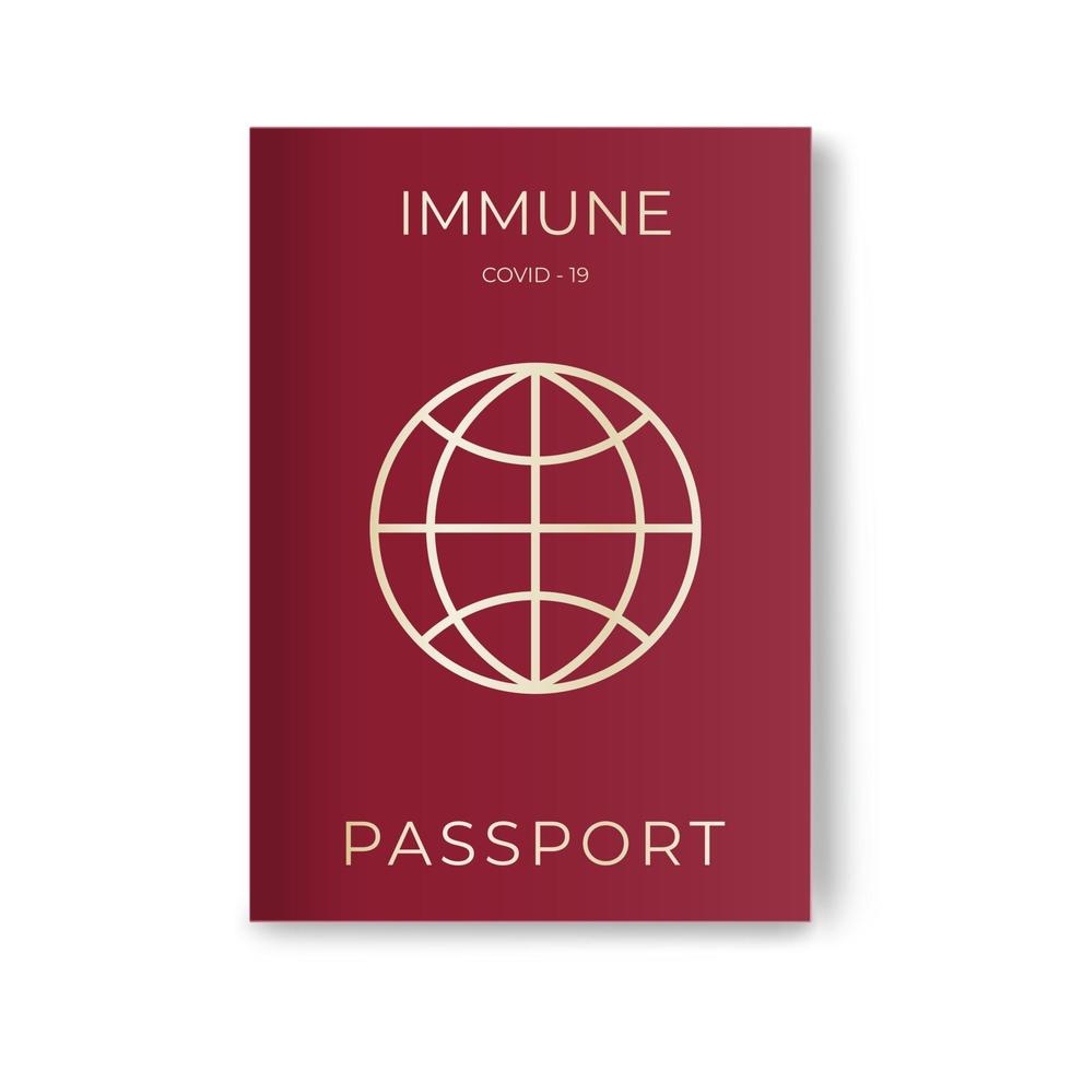 pasaporte de la vacuna. documento inmune al covid-19 turístico. los viajes y las vacaciones desbloquean el mundo. ilustración de arte vectorial vector