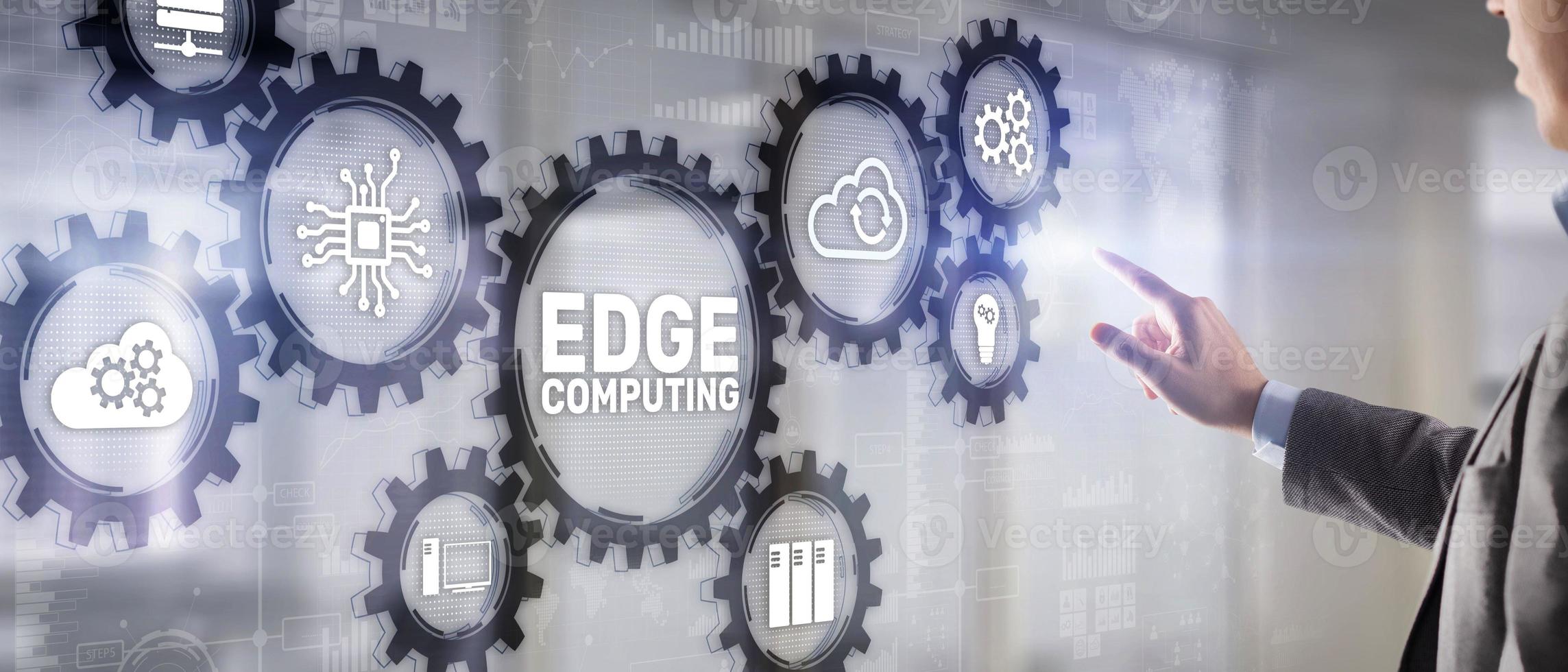 Edge Computing Business Technology concept on virtual screen photo
