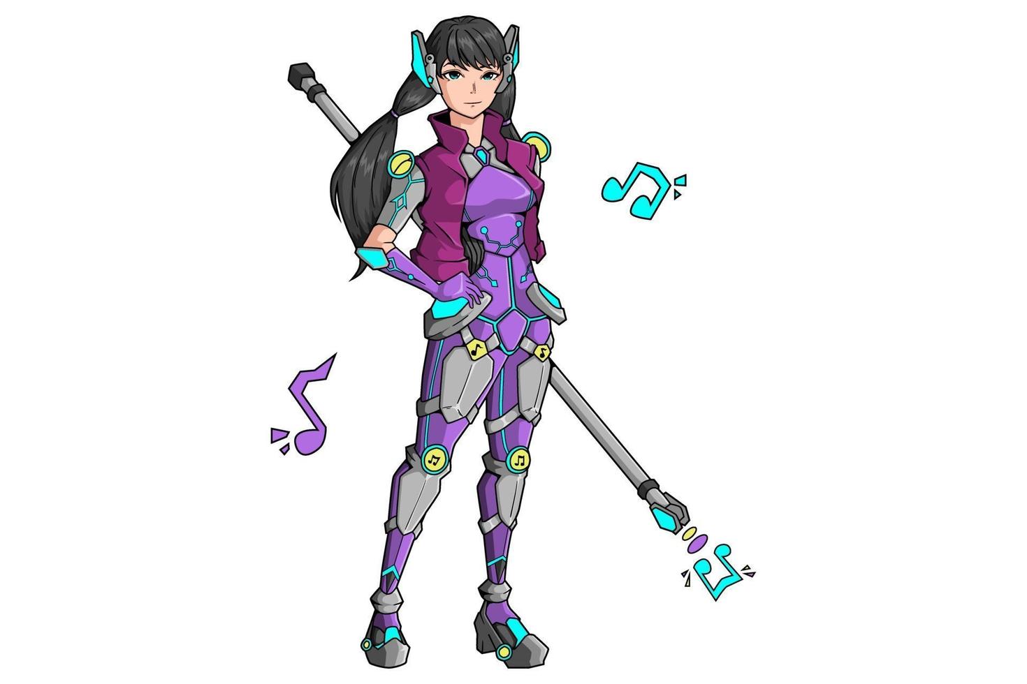Beat music character game design vector