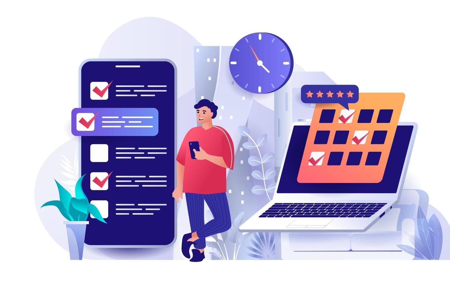 Planning concept in flat design vector