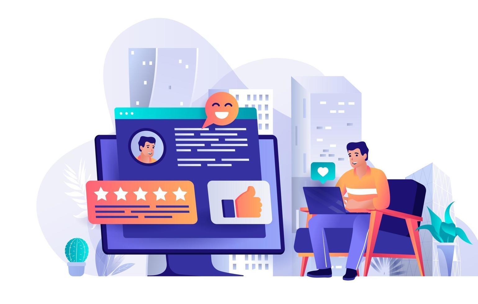 Best feedback concept in flat design vector