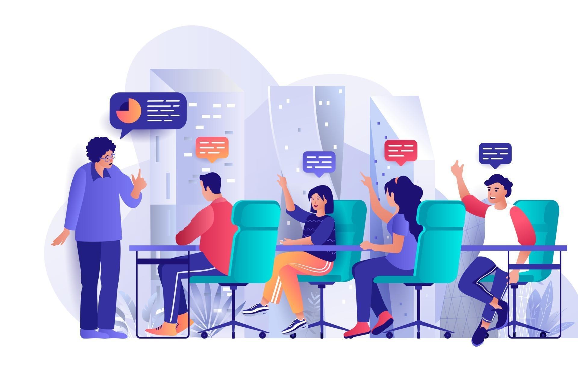 Focus group concept in flat design 2910693 Vector Art at Vecteezy