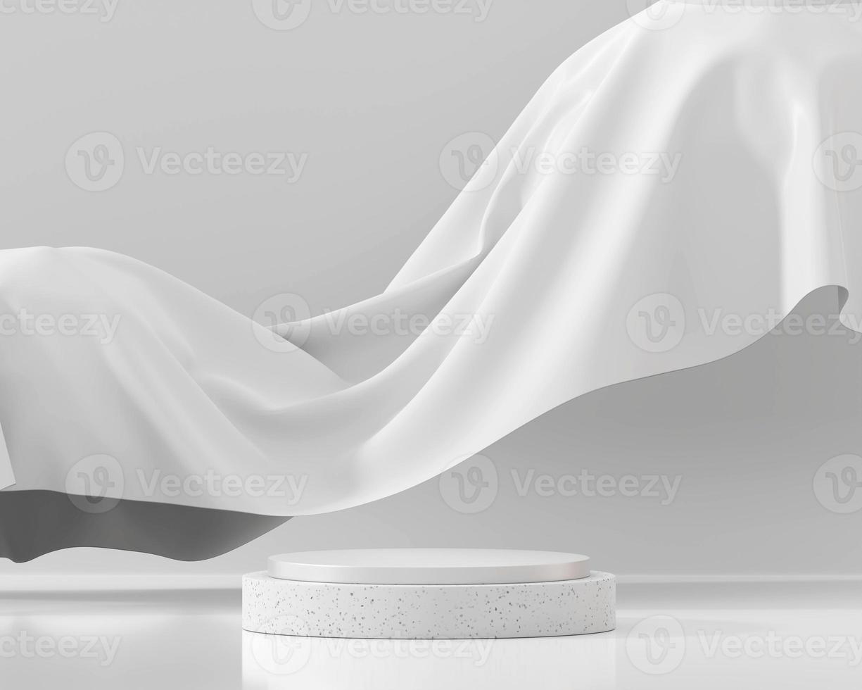 Abstract White Podium Platform For Product Display Showcase 3D Rendering photo