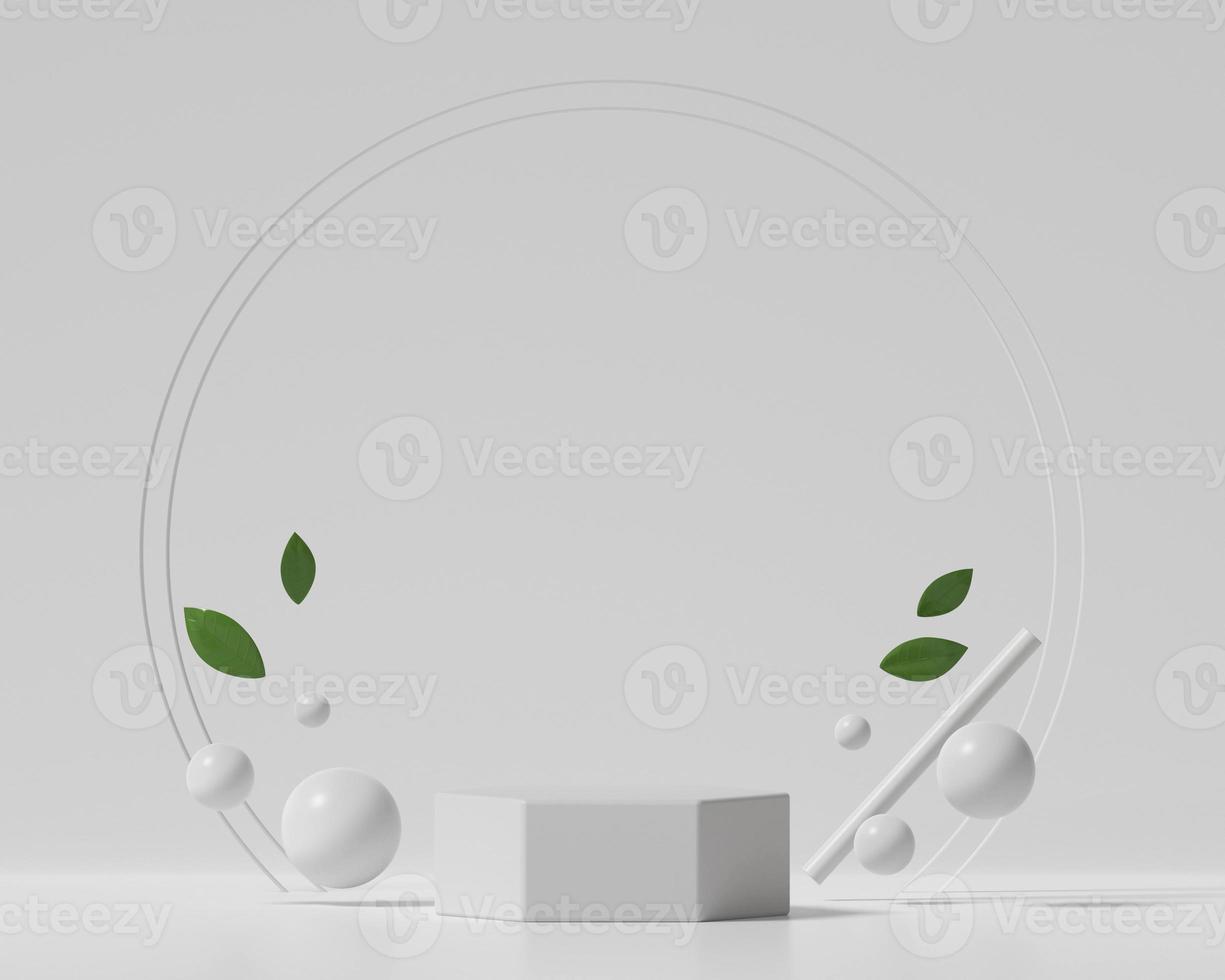 Abstract White Podium Platform For Product Display Showcase 3D Rendering photo