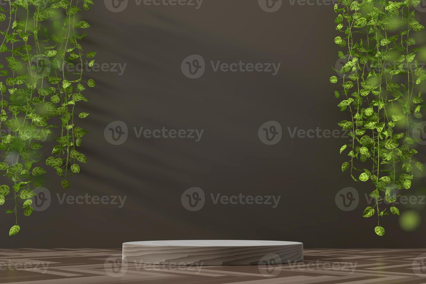 Abstract platform showcase for product display with ivy 3d render photo