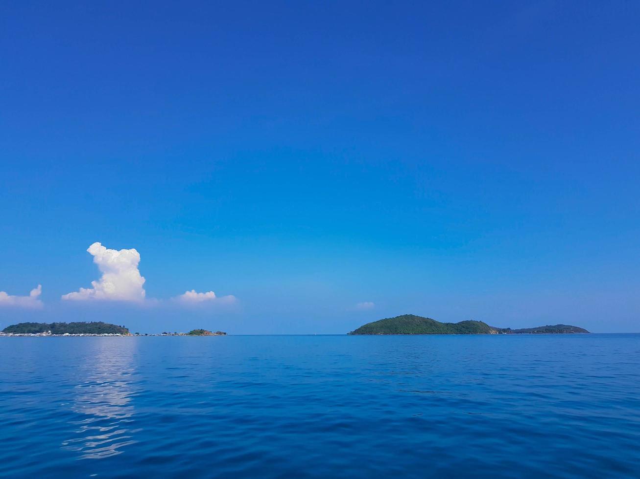 Blue sky and water with islands photo