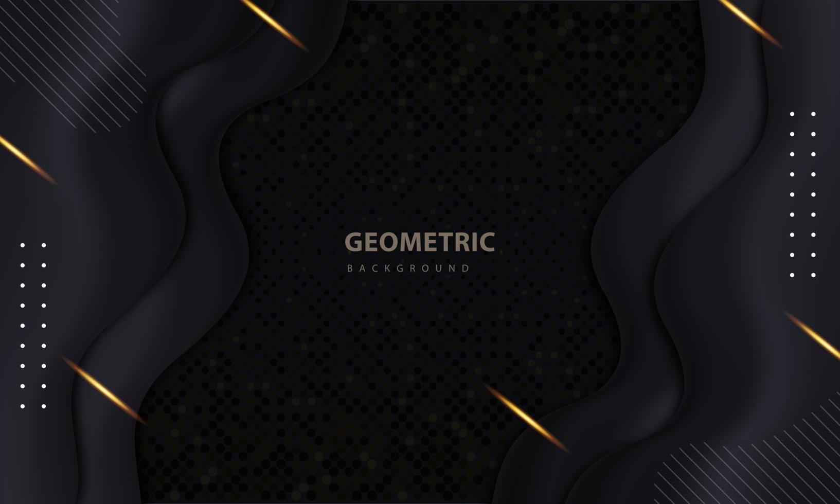 Abstract dark and gold light effect background vector