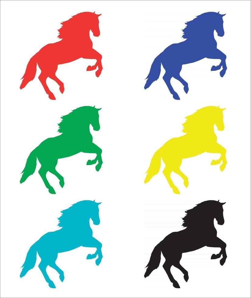 Colorful Vector illustration of Horse Silhouette