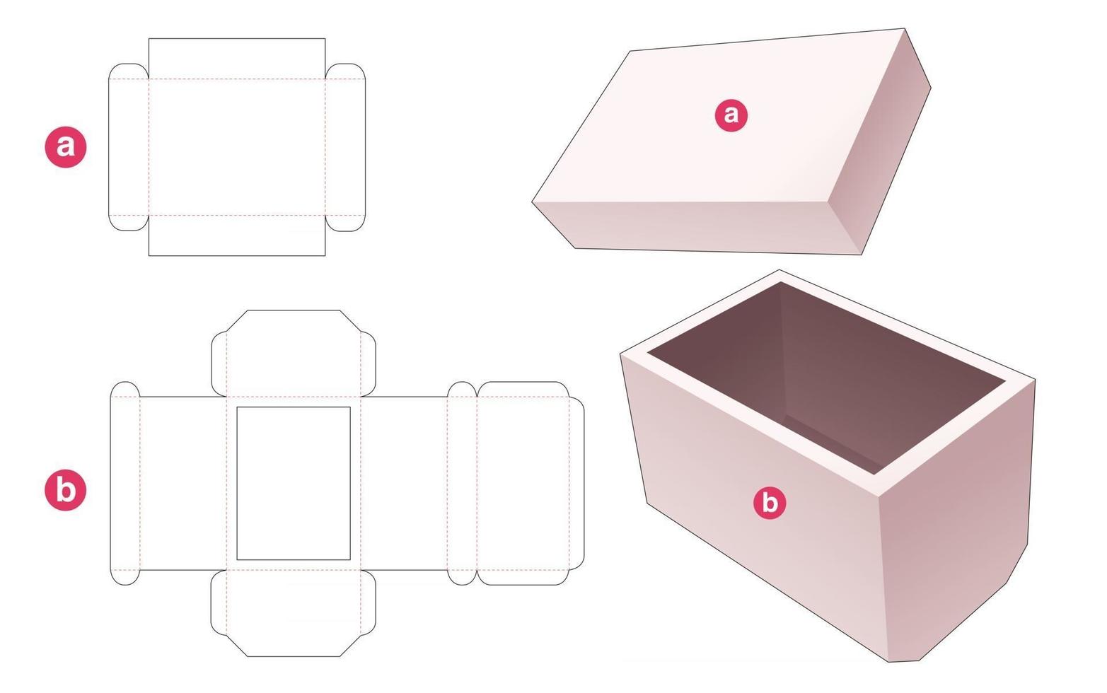 packaging box die cut template vector