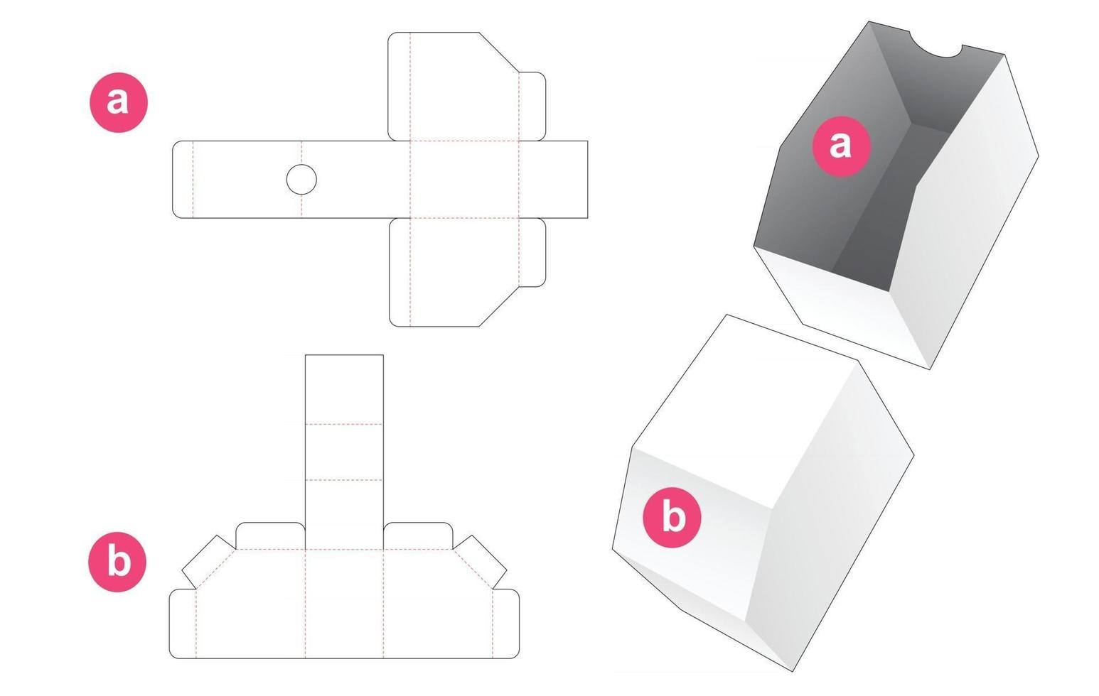 caja de embalaje plantilla troquelada vector