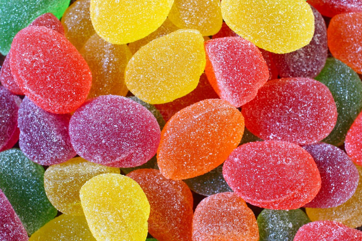 Colored jelly candies close-up photo