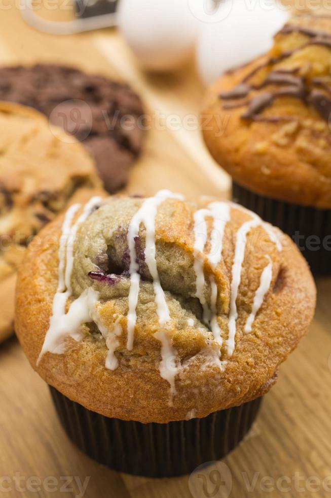 muffin de arándanos closeup foto