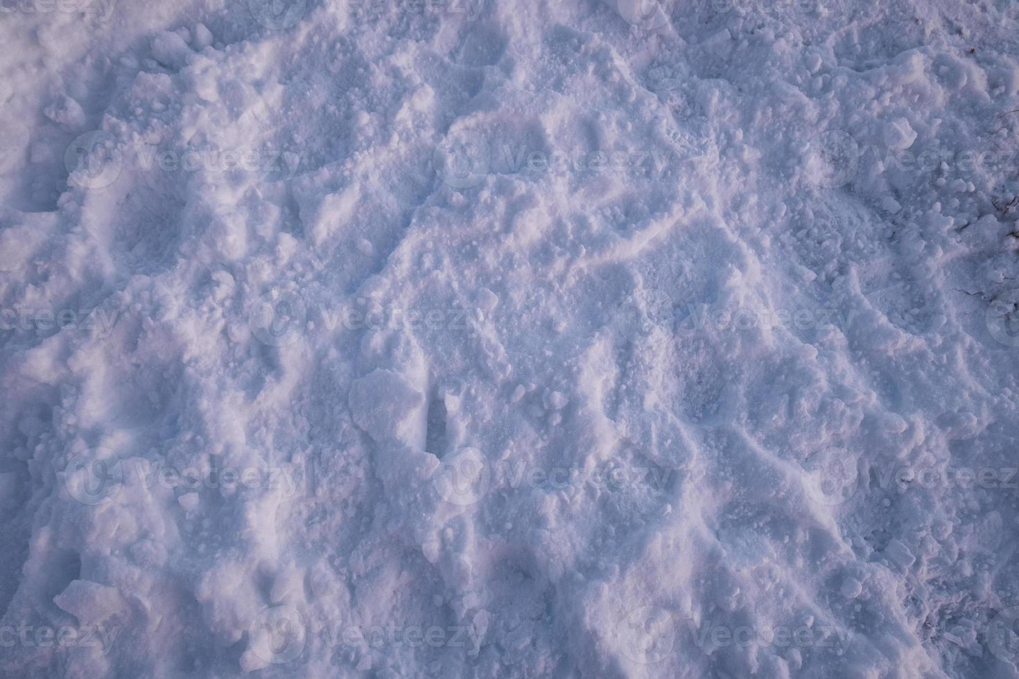 textura cubierta de nieve en la temporada de invierno foto