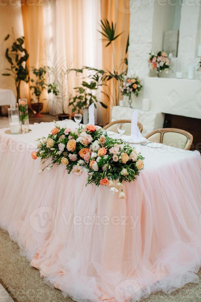 Banquet hall for weddings with decorative elements photo