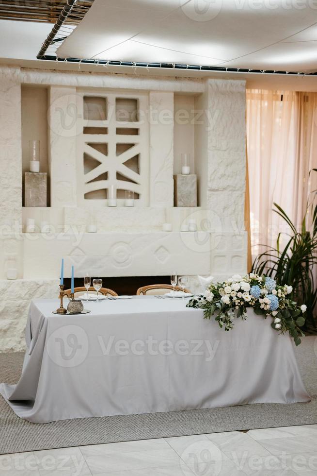 Banquet hall for weddings with decorative elements photo