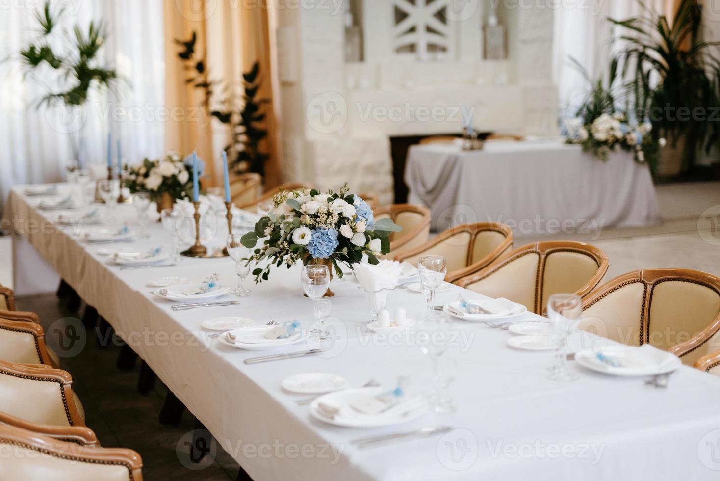 Banquet hall for weddings with decorative elements photo