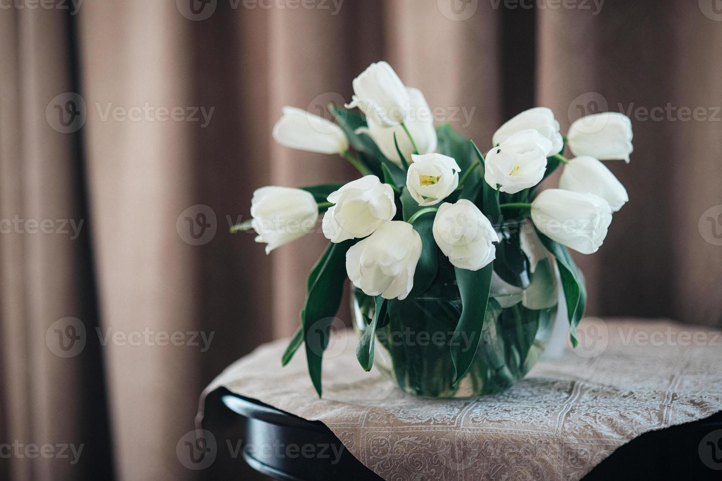 elegant wedding bouquet of fresh natural flowers photo