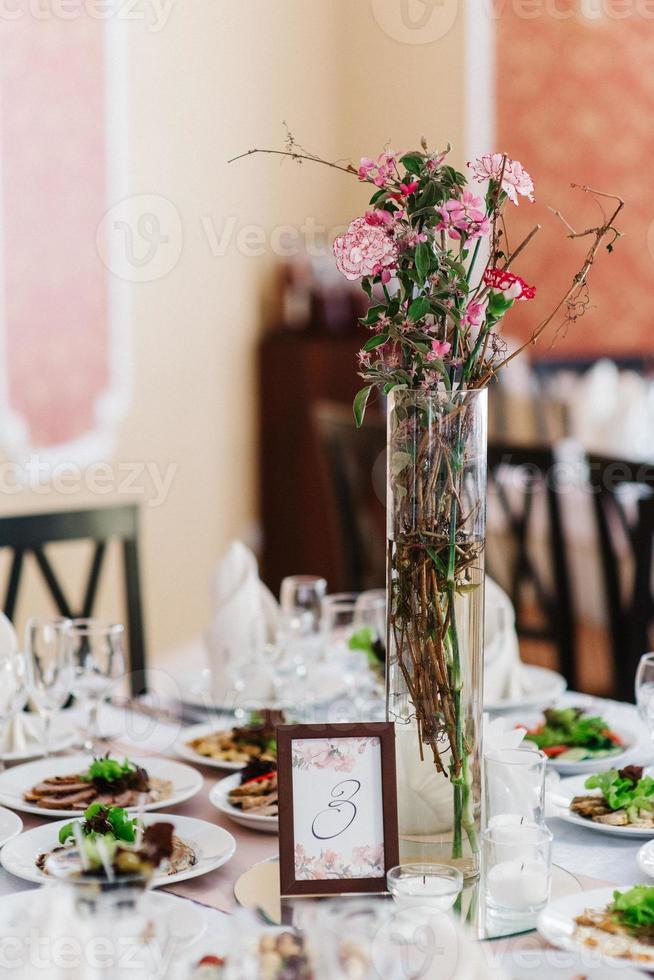 elegant wedding decorations made of natural flowers photo