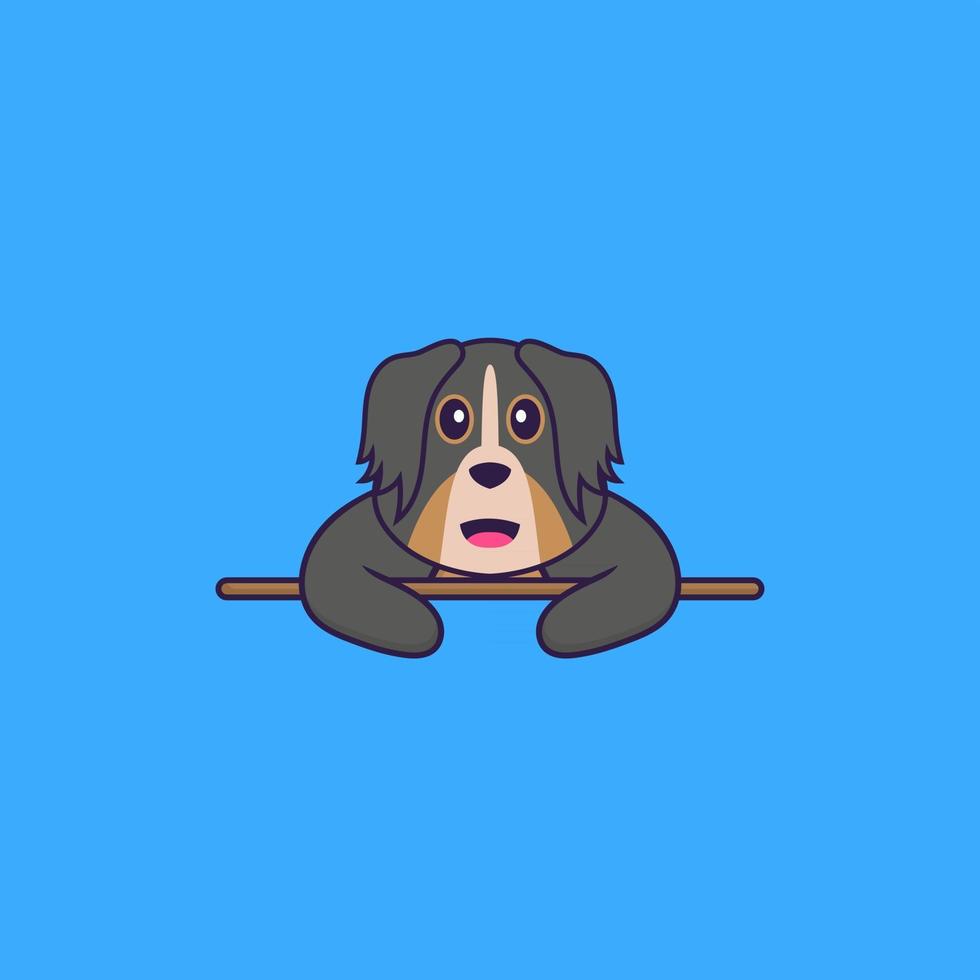 Cute dog lying down. Animal cartoon concept isolated. Can used for t-shirt, greeting card, invitation card or mascot. Flat Cartoon Style vector